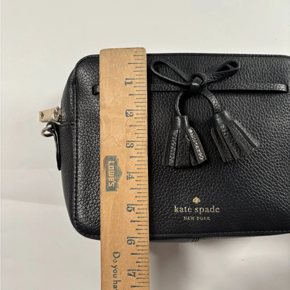 Kate Spade New York Hayes‎ Street Black Tassel Crossbody Bag Leather Minimalist